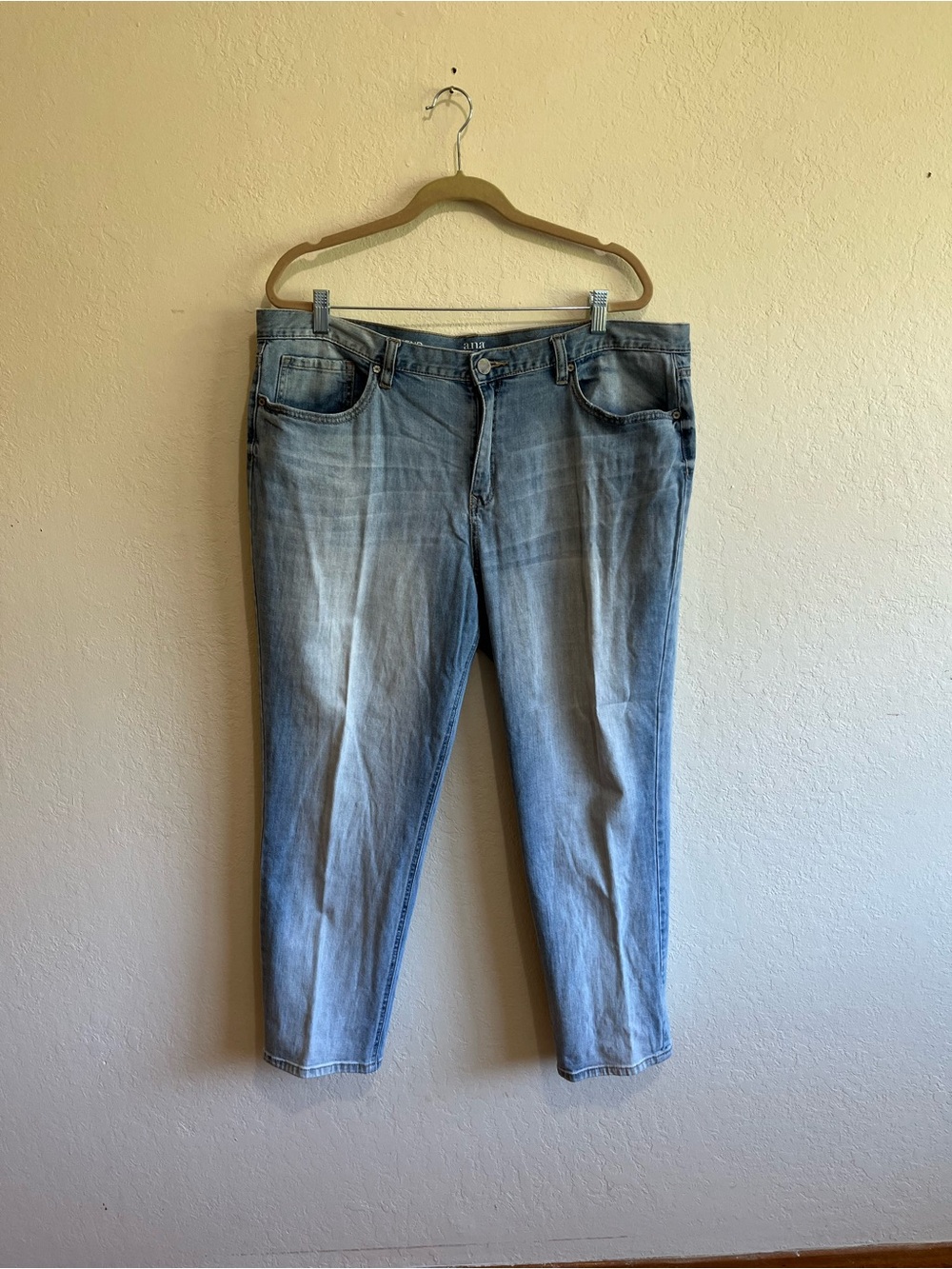 a.n.a Light Blue Boyfriend Jeans - Faded Wash Size 18T